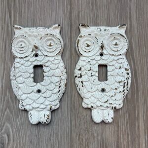 Owl Design Light Switch Cover - Antique White